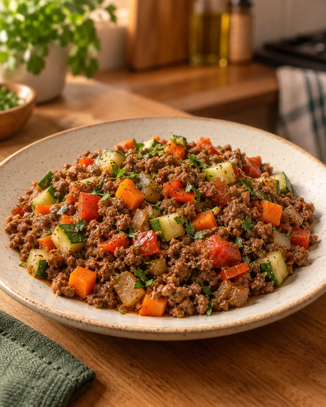 Carne moída com legumes